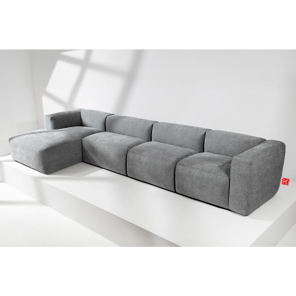 Thumbnail - Konsimo® Eckmodulsofa-Links, Hellgrau, Textil, Eckteil,Freiform, 377x180 cm, Wohnzimmer, Sofas & Couches, Wohnlandschaft...