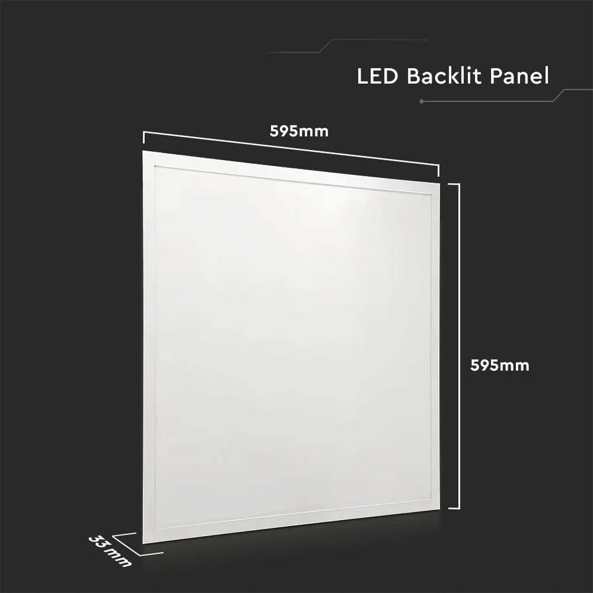 LED EINBAU PANEL Weiß Kunststoff - Weiß, Metall (59.5/59.5/3.3cm)