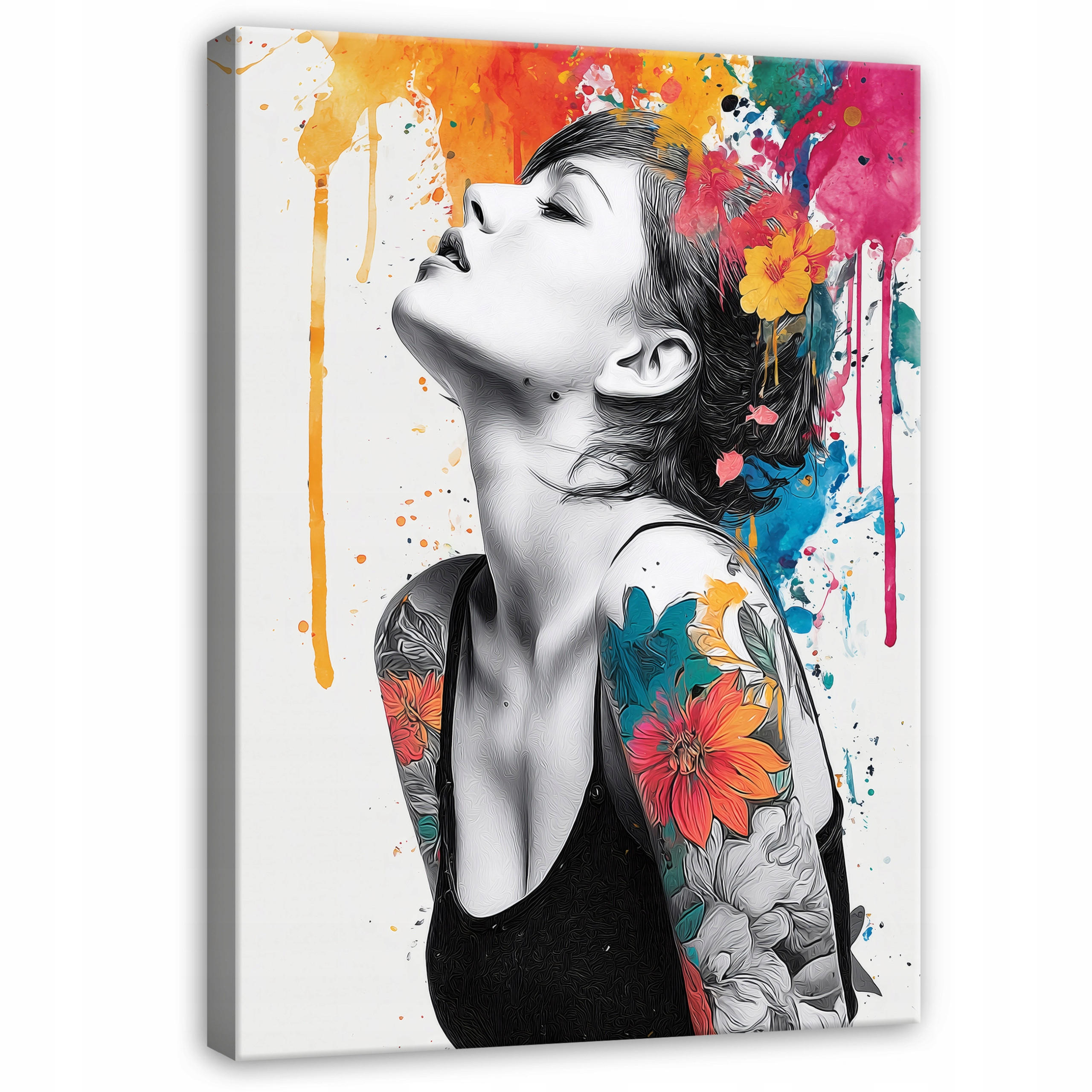 BILDER Frau Abstrakt Bunt 60x40 - Multicolor, Holzwerkstoff (40/60cm) - Wallarena