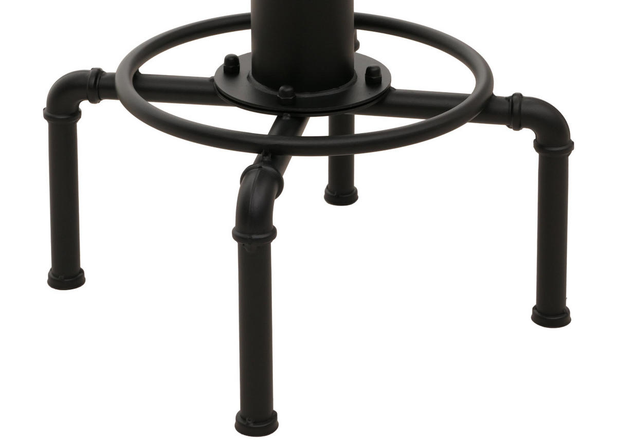 BARHOCKER 2er-Set Sitzhöhe 61-85cm Braun höhenverstellbar drehbar Fußablage Eisen Massiv-Holz - Dunkelbraun, Holz/Metall (34/85/34cm) - PROREGAL