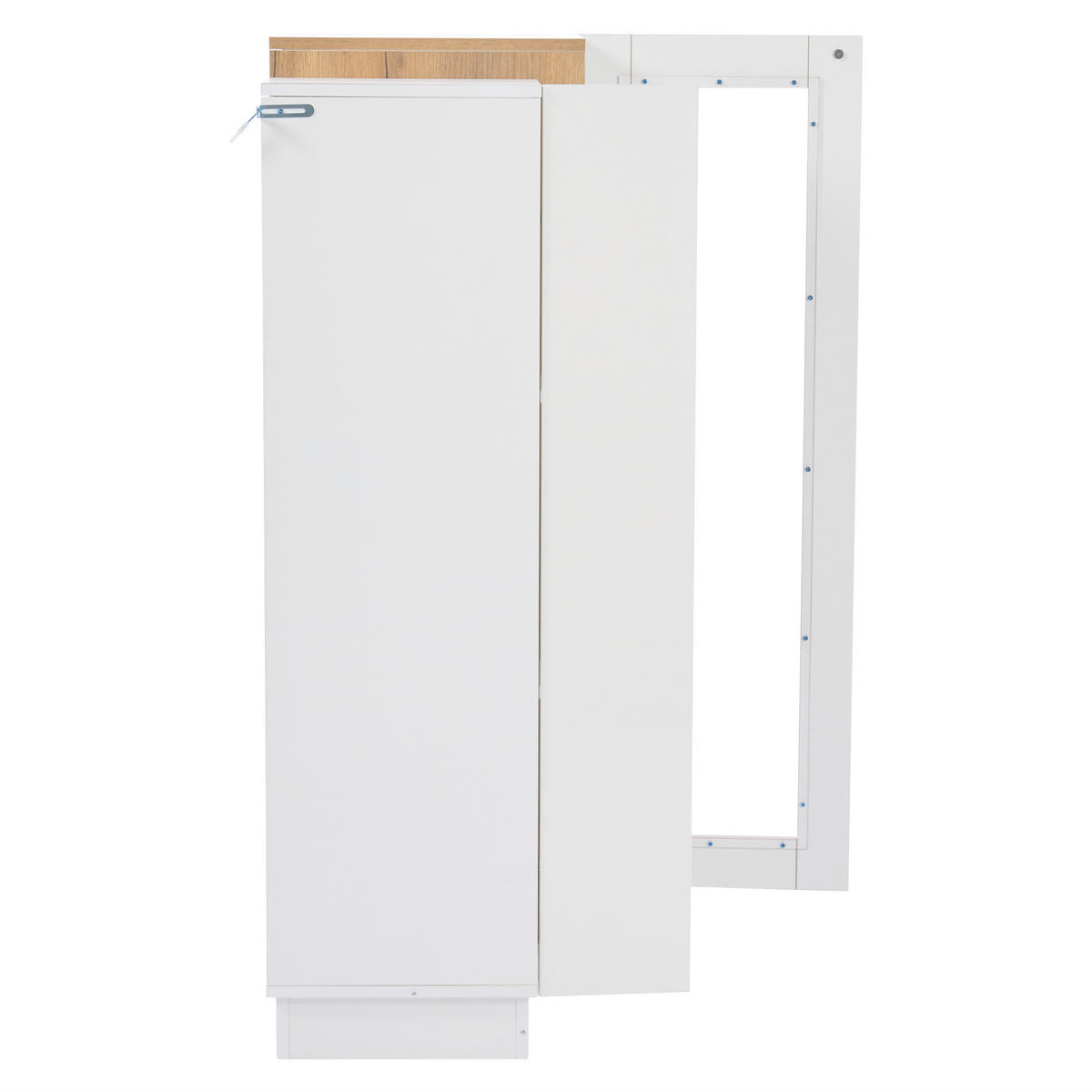 VITRINE LED Hochglanz 3 Türen Glas Schublade 120cm - Multicolor, Holzwerkstoff (74/120/40cm) - FLIEKS