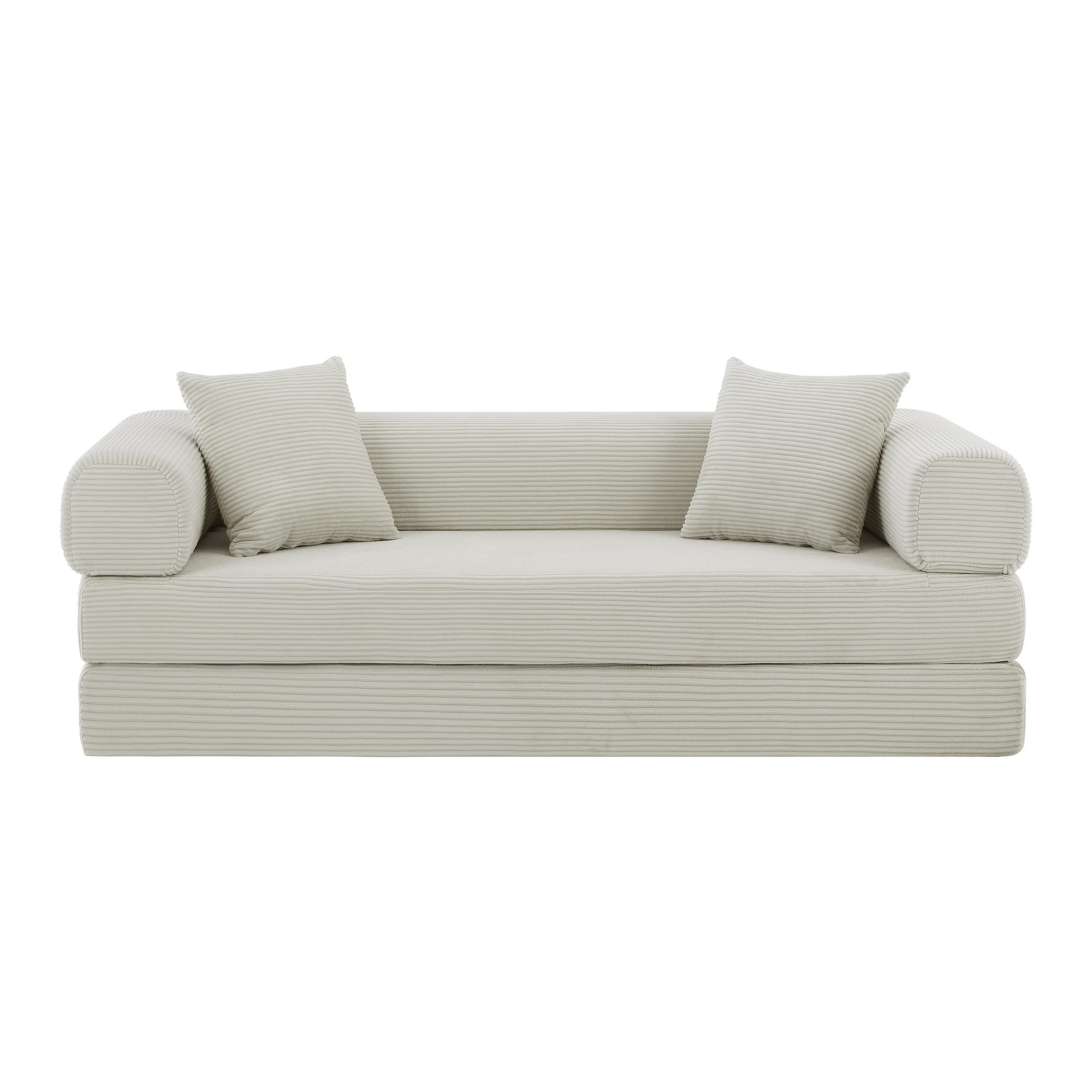 SCHLAFSOFA 2-Sitzer Sofa mit Schlaffunktion,Cord,Beige - Beige, Textil (195/59/89cm) - LVHOM