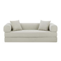 SCHLAFSOFA 2-Sitzer Sofa mit Schlaffunktion,Cord,Beige - Beige, Textil (195/59/89cm) - LVHOM