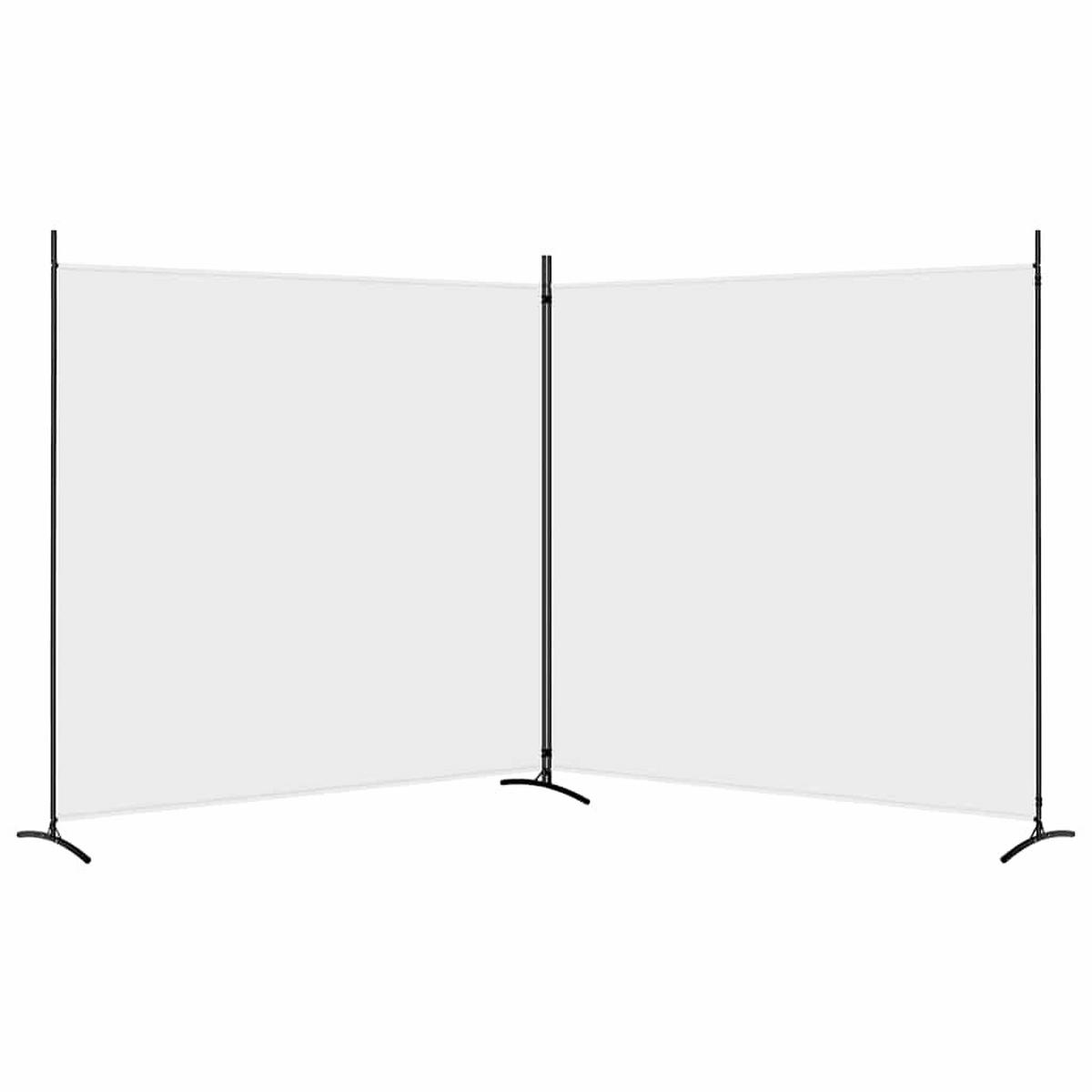 PARAVENT 2-teilig Weiss 348/180 Cm Stoff - Weiß, Textil (348/180/0.1cm) - vidaXL