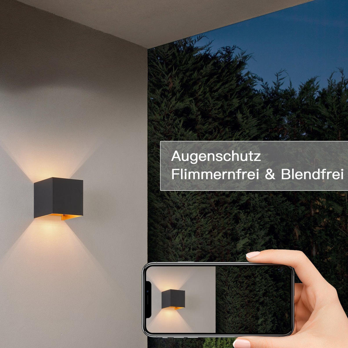 WANDLEUCHTE Inspiration - Schwarz, Metall (10/10/10cm) - Nettlife