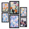 POSTER Set Mit 6 Blumen Und Feigen A3 & A4 Schwarzer Rahmen - Schwarz, Papier (29/3cm) - Nacnic