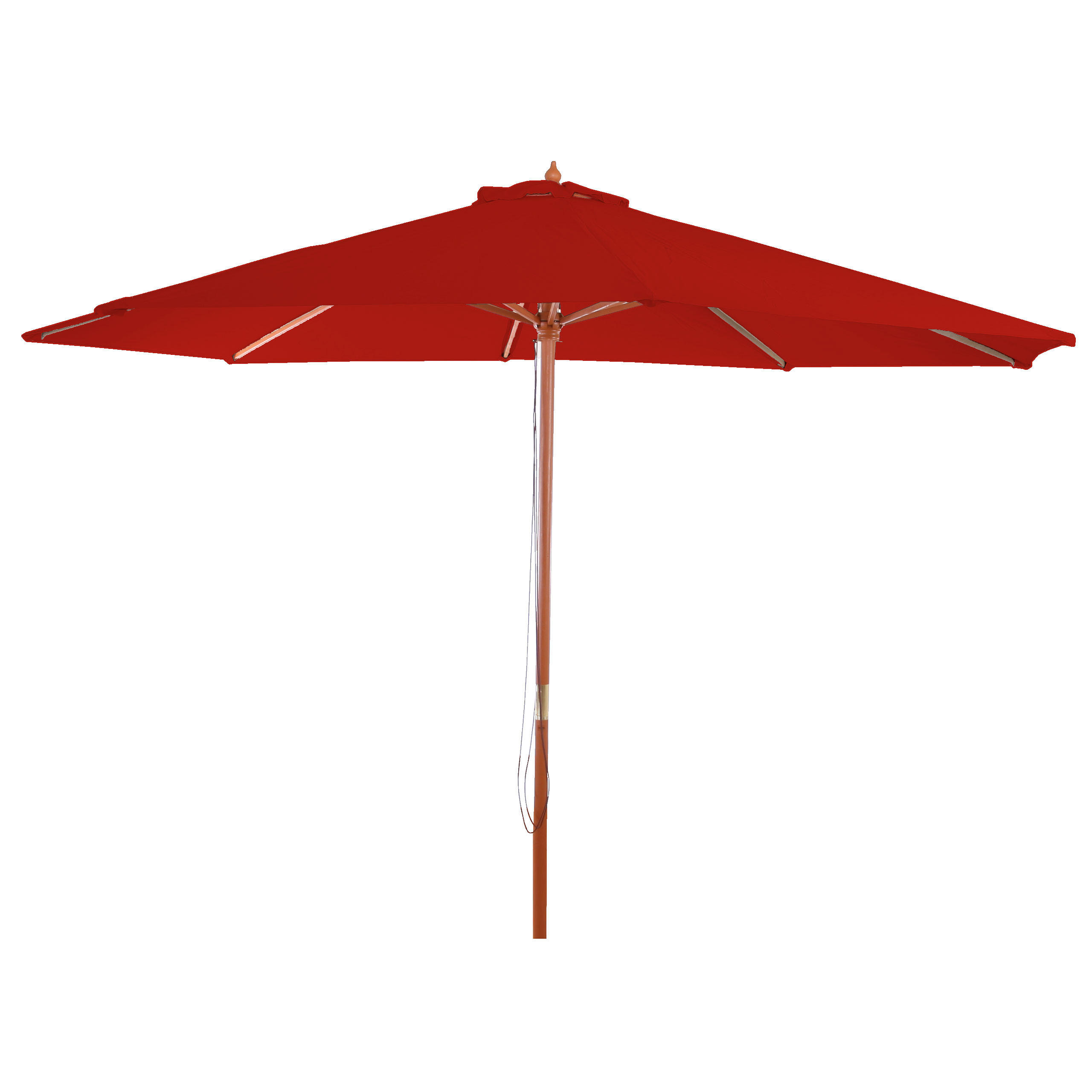 SONNENSCHIRM RUND Rot - Rot, Holz (300/300cm) - MCW