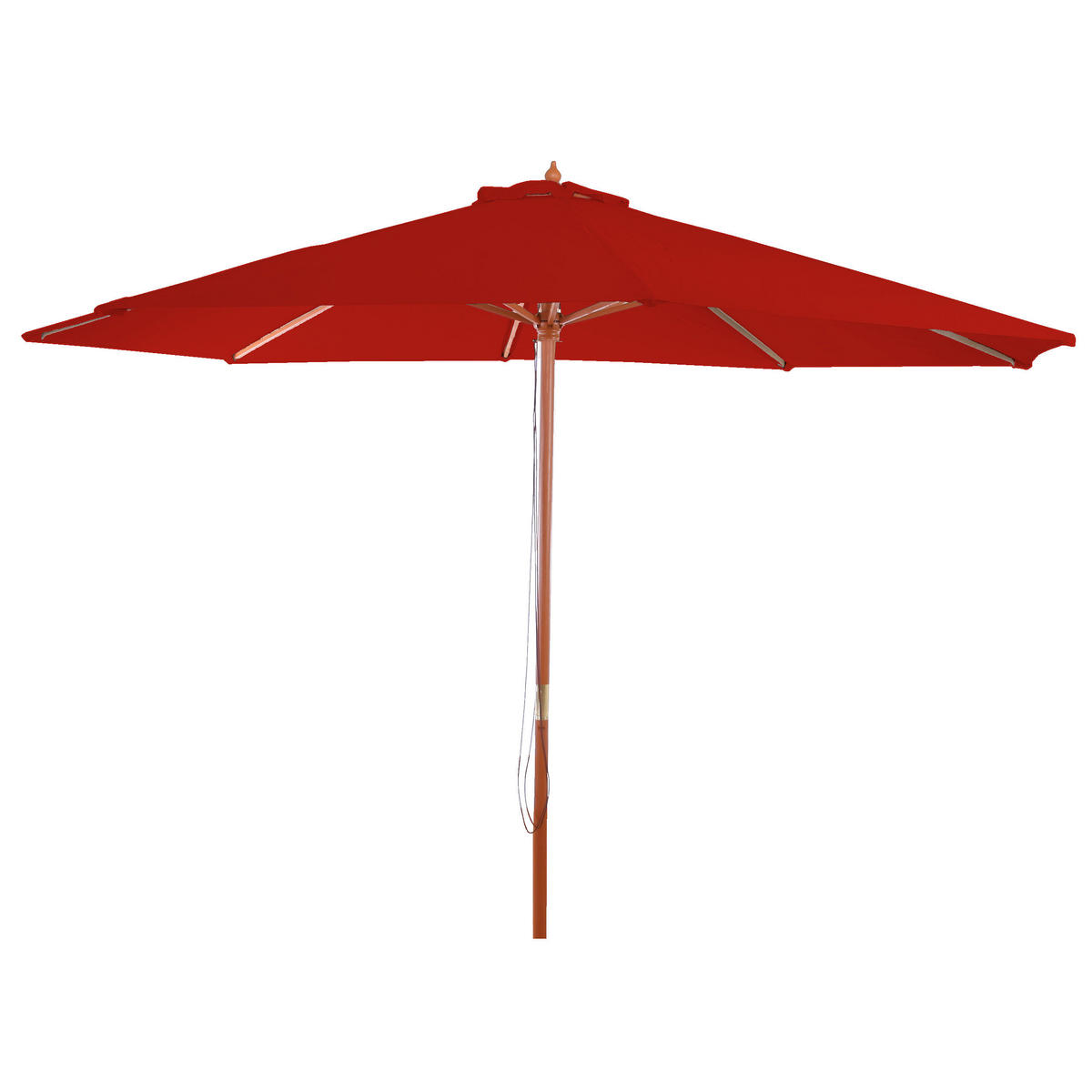 SONNENSCHIRM RUND Rot - Rot, Holz (300/300cm) - MCW
