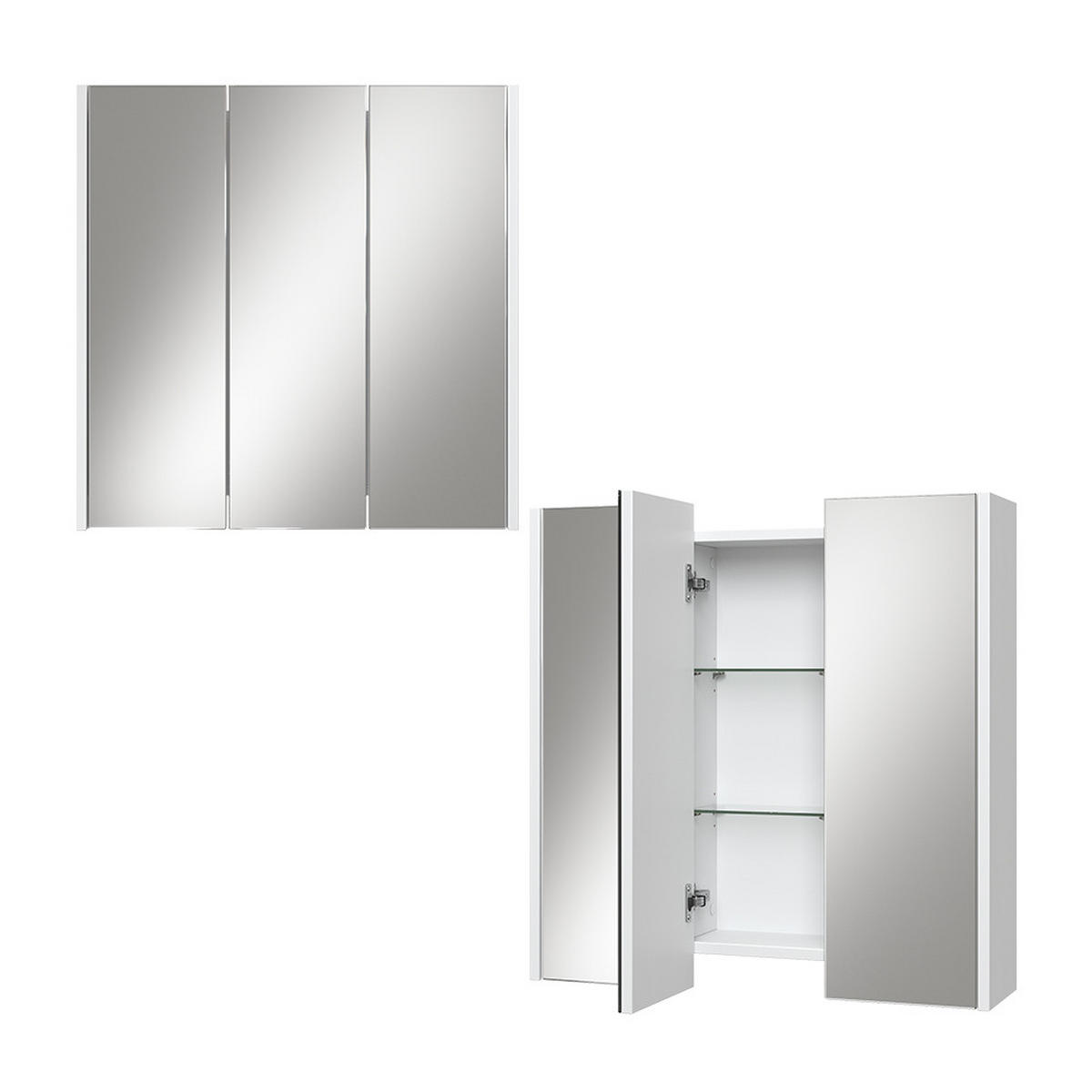 BADSPIEGELSCHRANK Majest Weiß 67.4 x 68 cm - Weiß, Holzwerkstoff (67.4/68/17cm) - Vicco