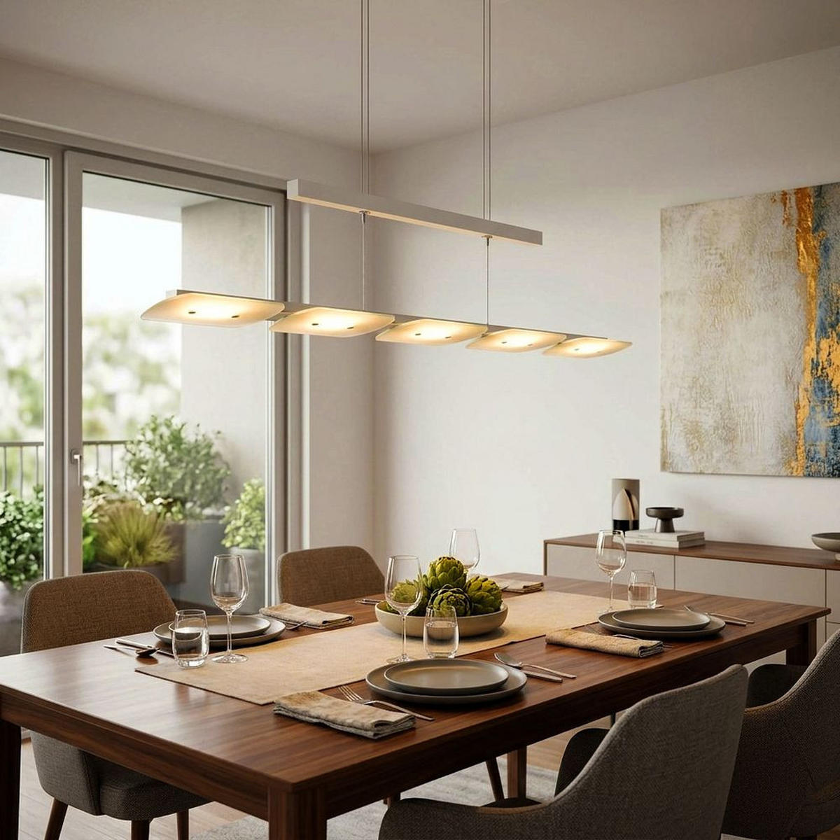 LED HÄNGELEUCHTE TIGHT Weiß Aluminium Stahl - Weiß, Glas (89/10/110cm)