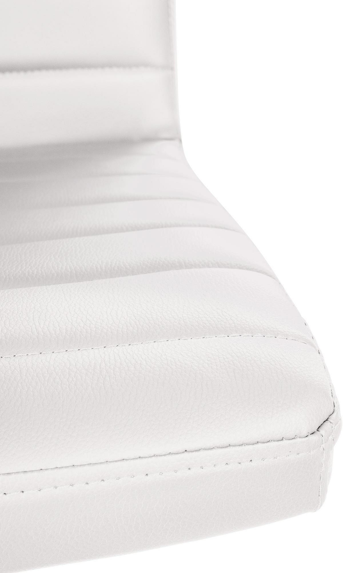DREHSTUHL 2er Set Lederlook weiß - Chromfarben/Weiß, Textil/Metall (44/81/60cm) - CLP