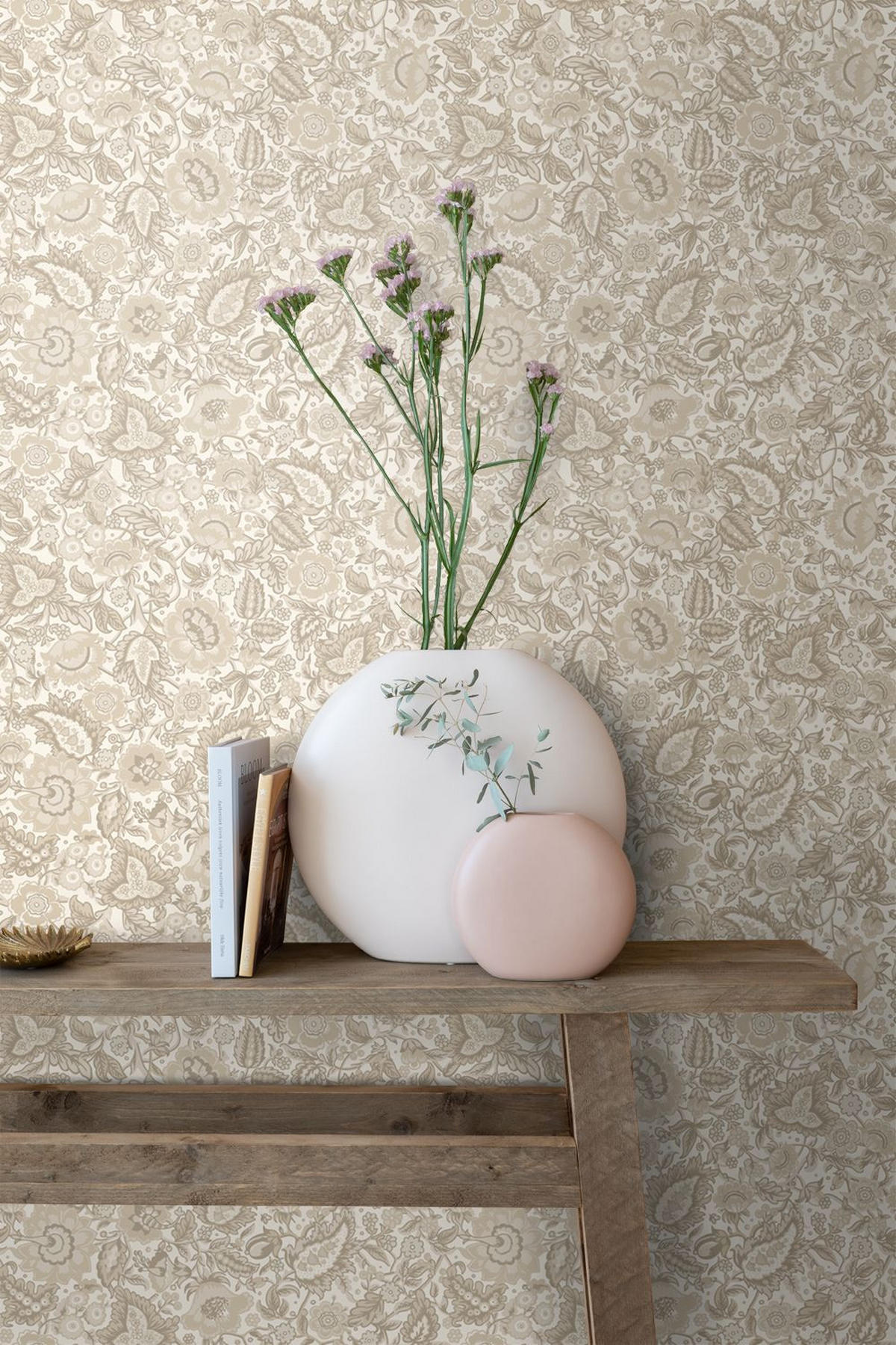 TAPETE Blumenmuster 50 x 900 cm - Beige, Papier (50/900cm) - ESTAhome