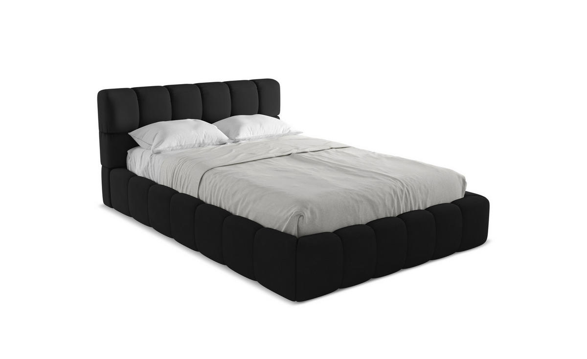 POLSTERBETT mit Bettkasten und Lattenrost 160x228 Schwarz - Schwarz, Kunststoff/Textil (140/200cm) - Makamii