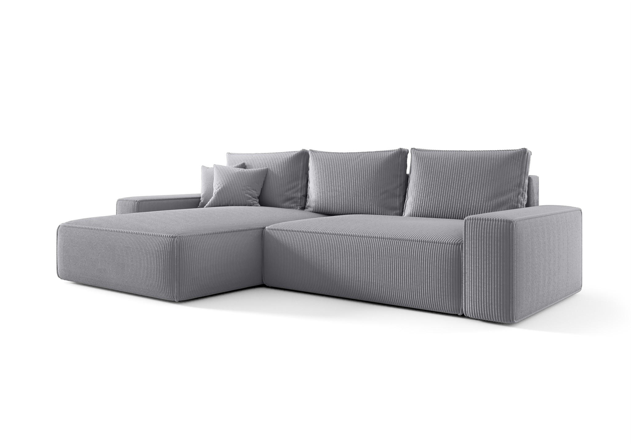 ECKSOFA Walken Mit Schlaffunktion - Hellgrau, Holzwerkstoff/Textil (280/185cm) - Fun Möbel