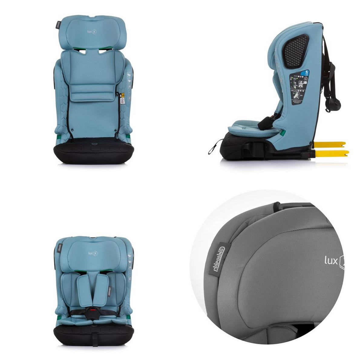 KINDERSITZ i-Size LUX X (76-150cm) türkis Gruppe 1/2/3, Isofix, Top Tether - Türkis, Kunststoff (42/60/42cm) - Chipolino