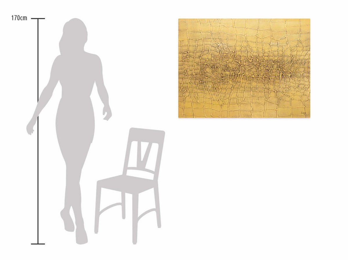 ACRYLBILD HANDGEMALT 100/75 cm - Gelb, Holz/Textil (100/75cm) - KUNSTLOFT