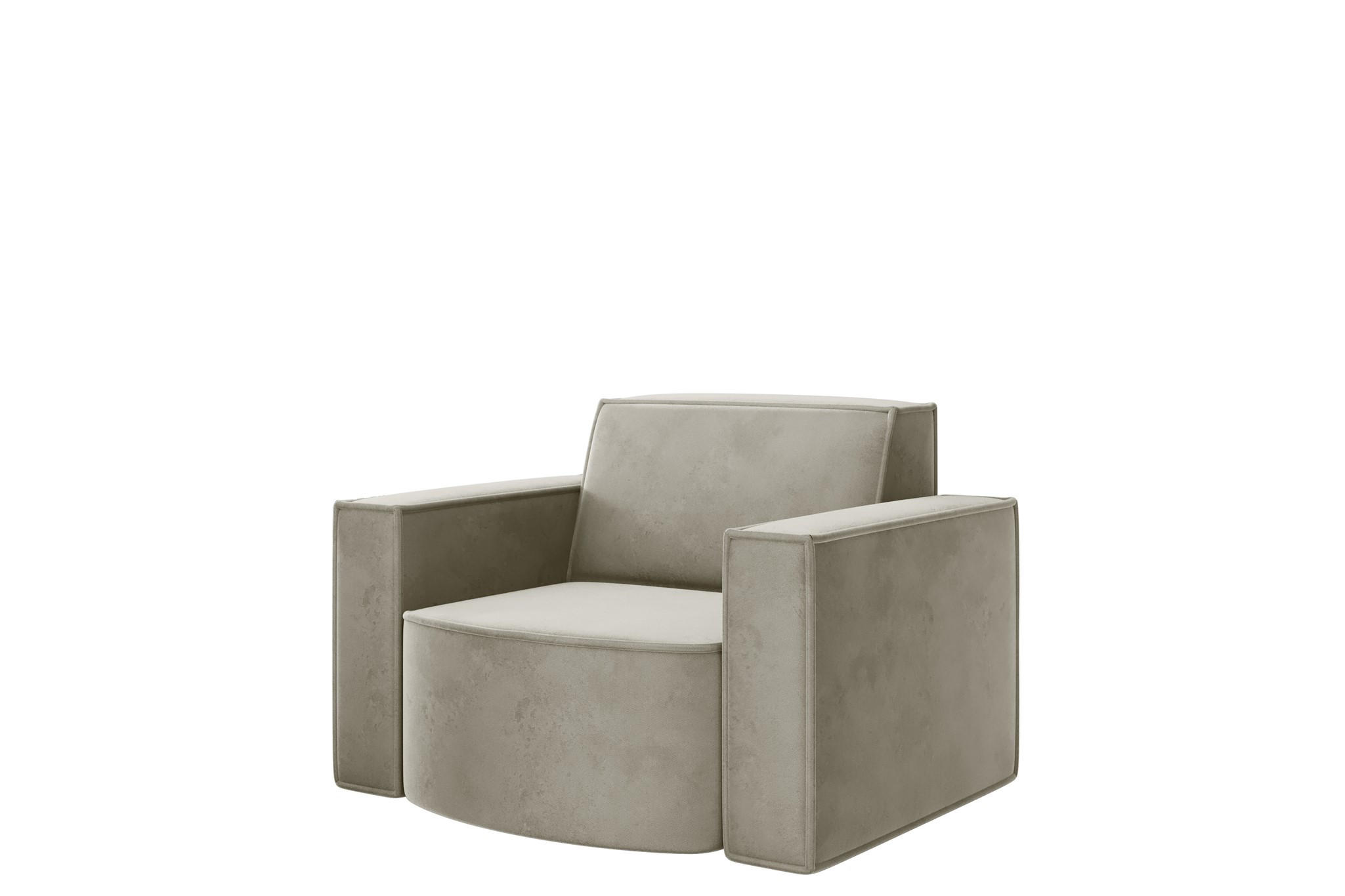 SESSEL Palma Opera Velvet - Perlmutt, Holzwerkstoff/Textil (98/74/89cm) - Fun Möbel
