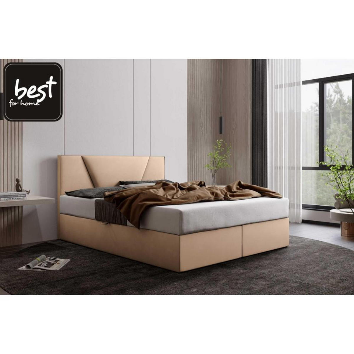 BOXBETT Jubilee Bonellfederkern inkl. Topper - Hellgelb, Holz/Holzwerkstoff (160/200cm) - Best For Home