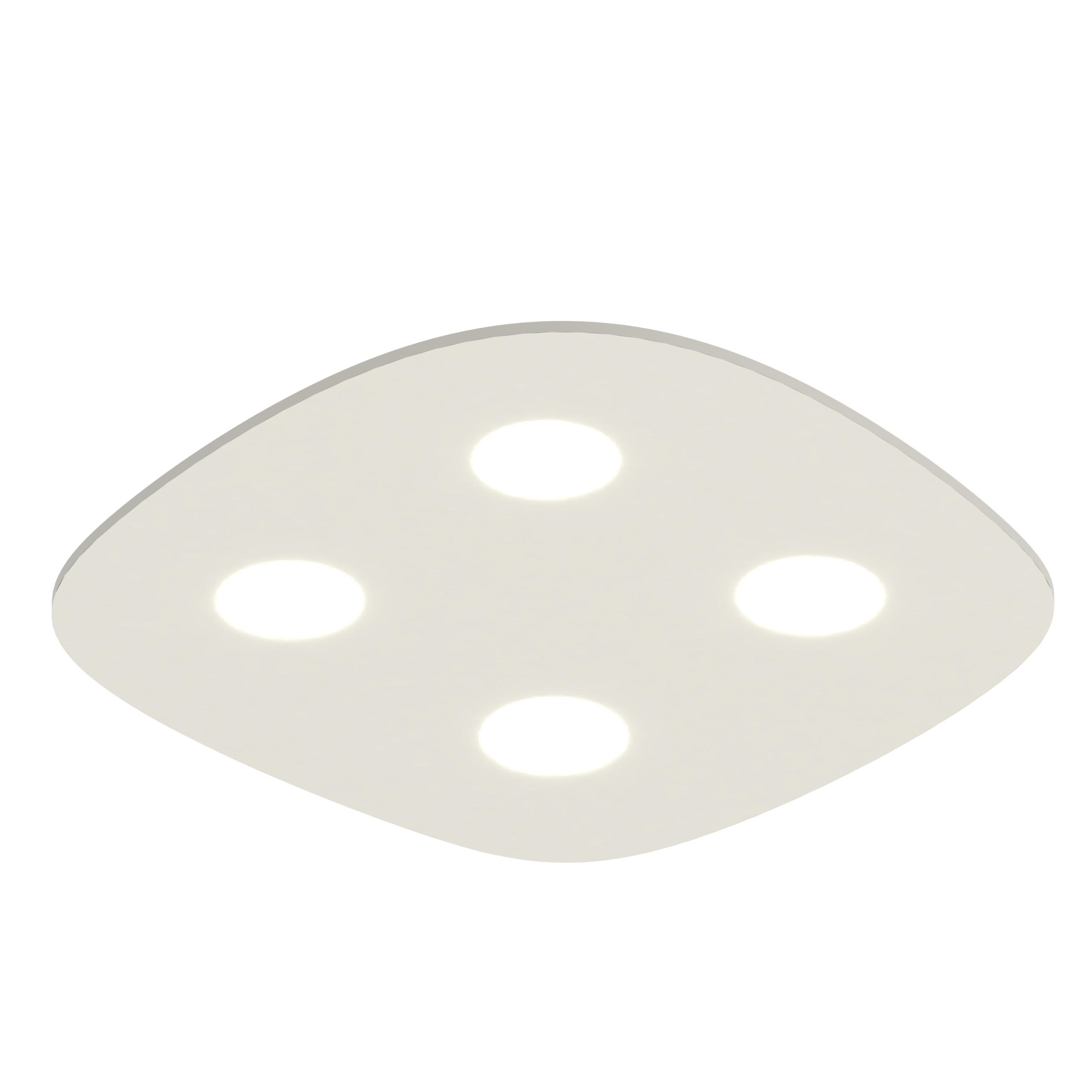 DECKENLEUCHTE - Weiß Hochglanz, Metall (55/55/4cm) - Lumicom