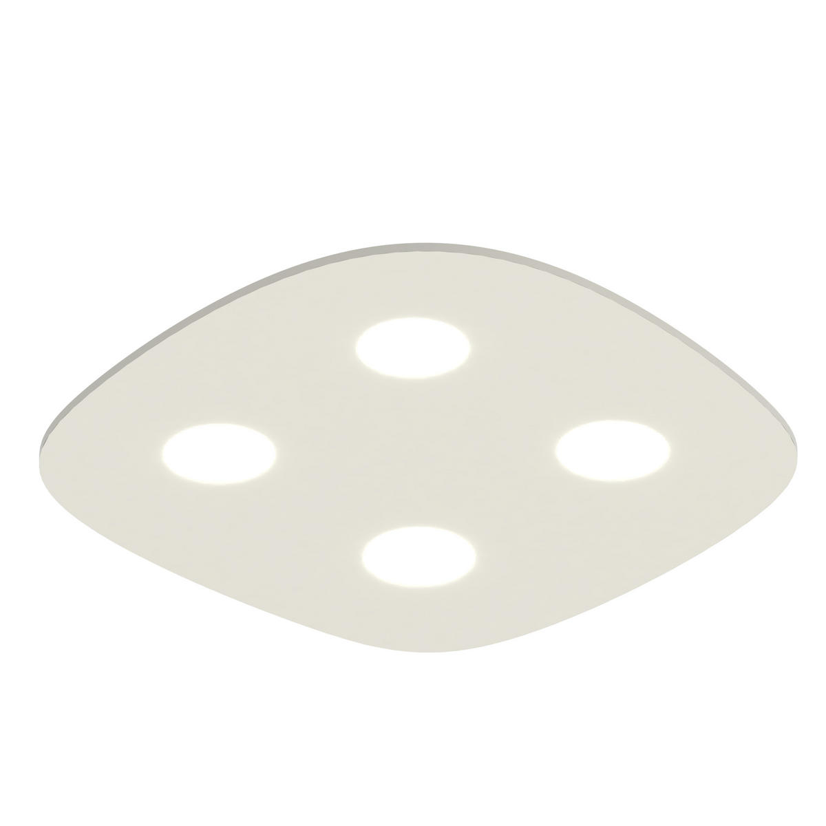 DECKENLEUCHTE - Weiß Hochglanz, Metall (55/55/4cm) - Lumicom