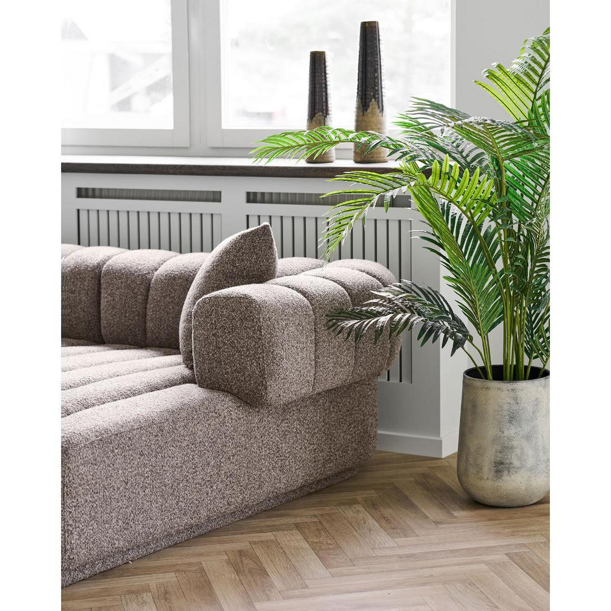 SOFA, Ingrid, Braun, Polyester, 160 x 293 x 68 cm - Braun, Textil (160/293cm) - ebuy24