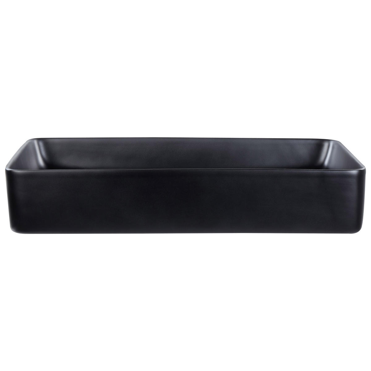 AUFSATZWASCHBECKEN 61/35 cm Schwarz Ulua - Schwarz, Keramik (61/11/35cm) - Beliani
