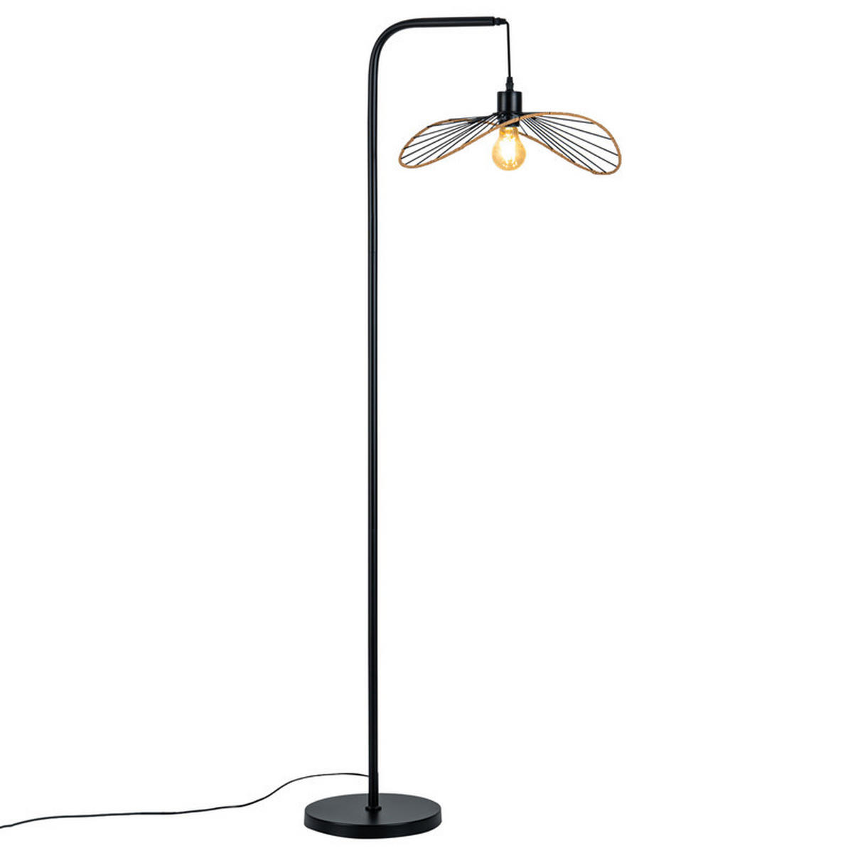 STEHLAMPE CARLOTA Ⅲ 25/39/144 cm - Schwarz, Metall (25/39/144cm) - Nettlife