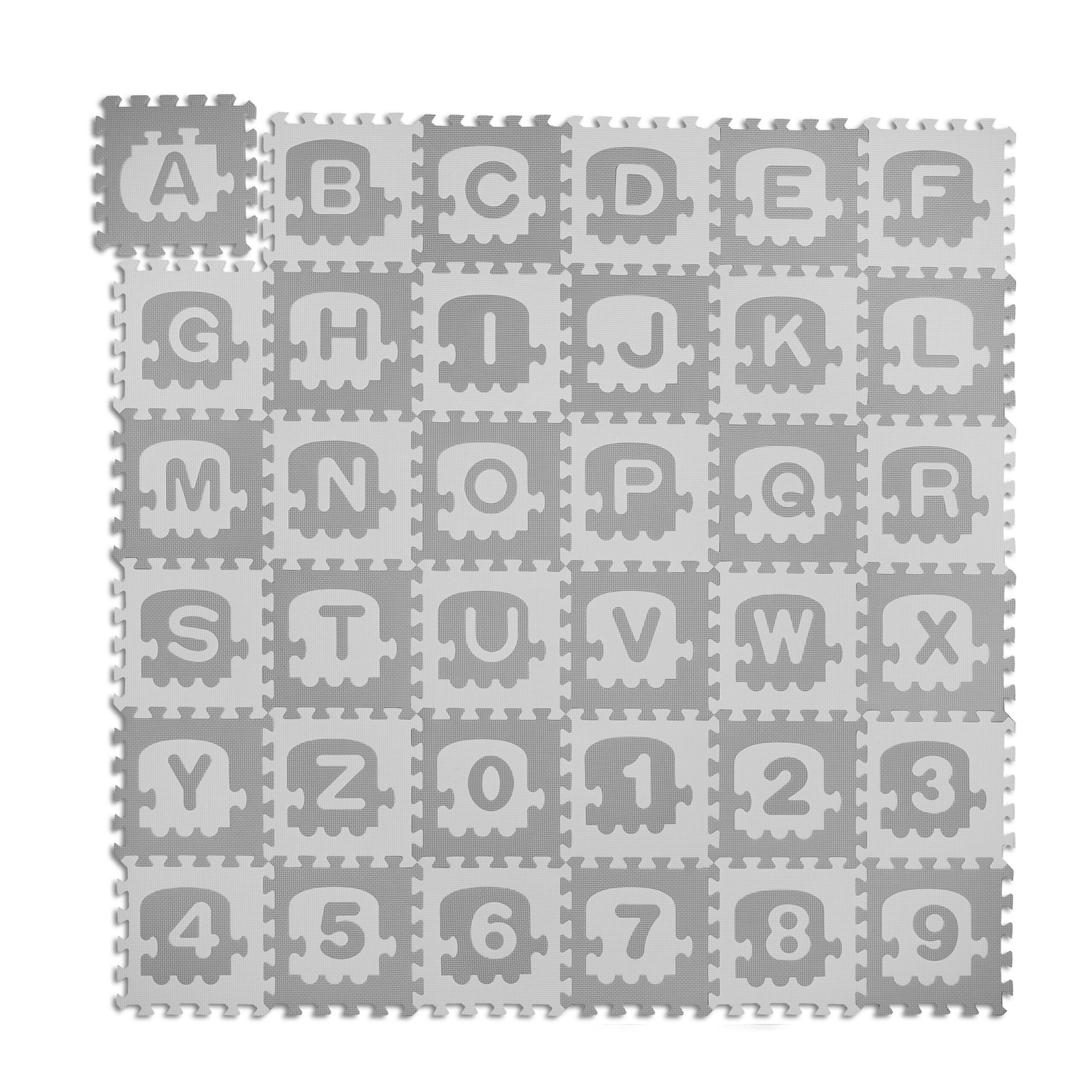 COVORAS alb gri spuma EVA puzzle 71-piese