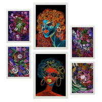 POSTER Set Mit 6 Krasse Formen 2 In Weibliche Zusammenfassung A3 & A4 Weißer Rahmen - Weiß, Papier (29/3cm) - Nacnic