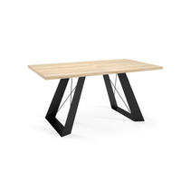 ESSTISCH Corso - Hellbraun/Schwarz, Holzwerkstoff/Metall (80/140/76cm) - Meblini
