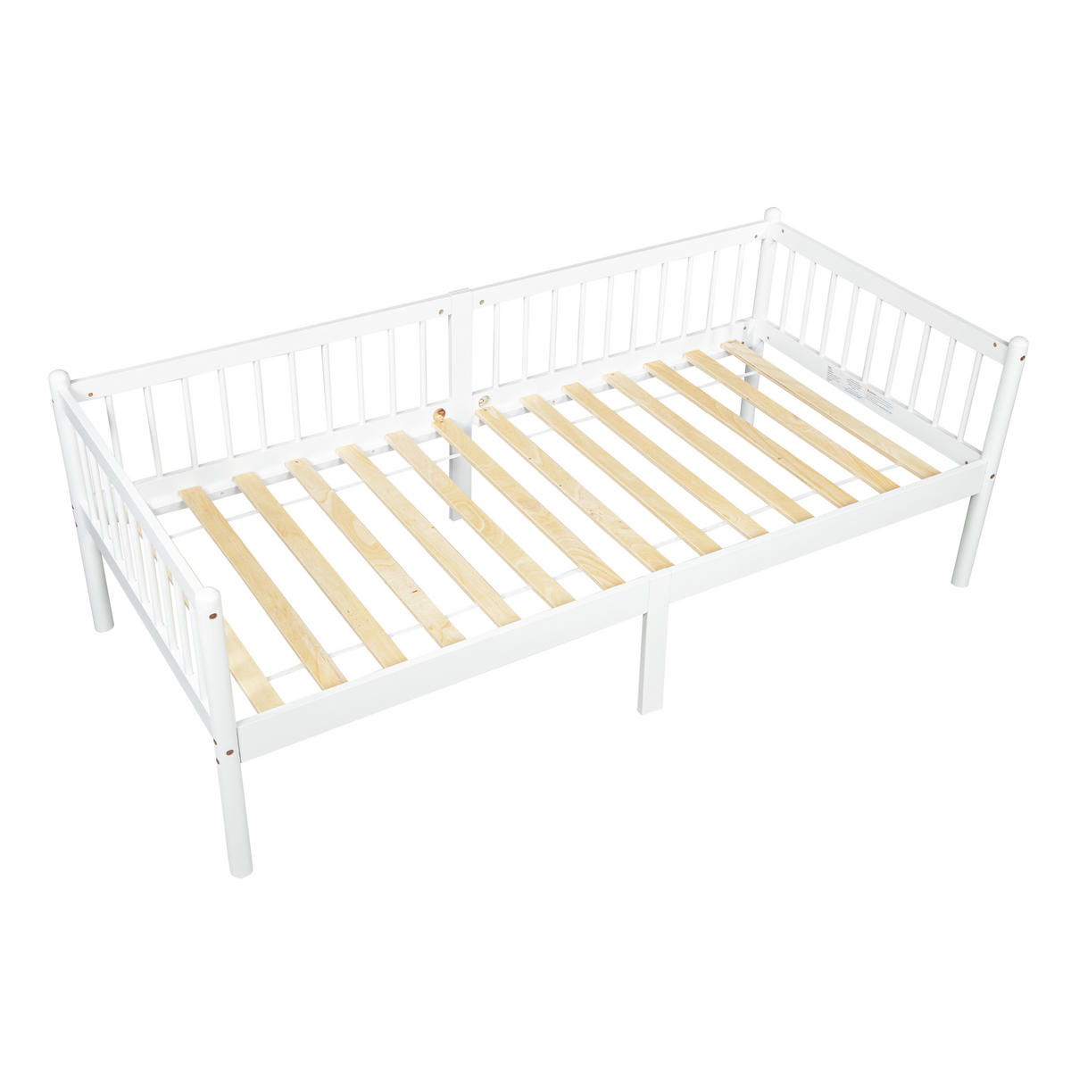DAYBED mit 3-seitigem Rausfallschutz 90x200 cm Kiefer Weiß - Weiß, Holzwerkstoff (90/200cm) - Meubliv