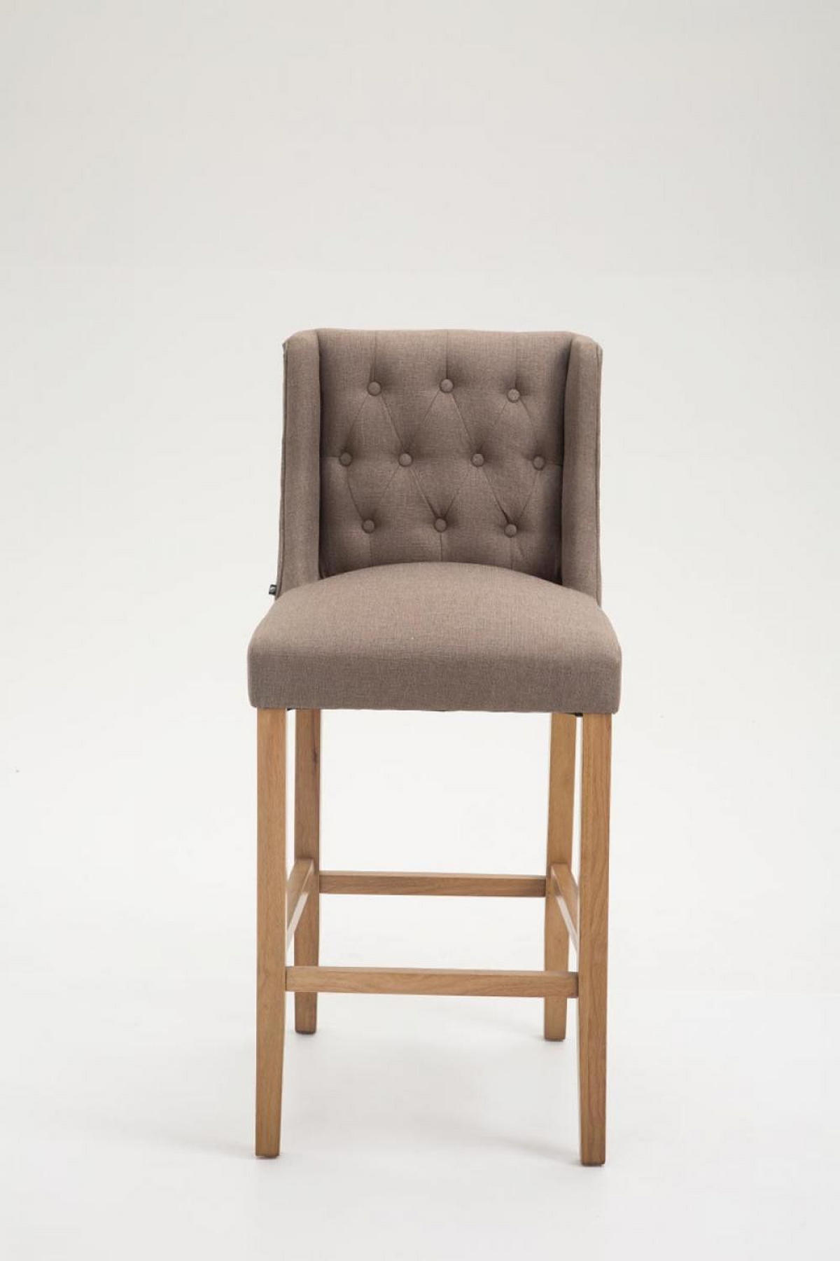 BARHOCKER Stoff taupe - Taupe/Naturfarben, Holz/Textil (56/111/51cm) - CLP