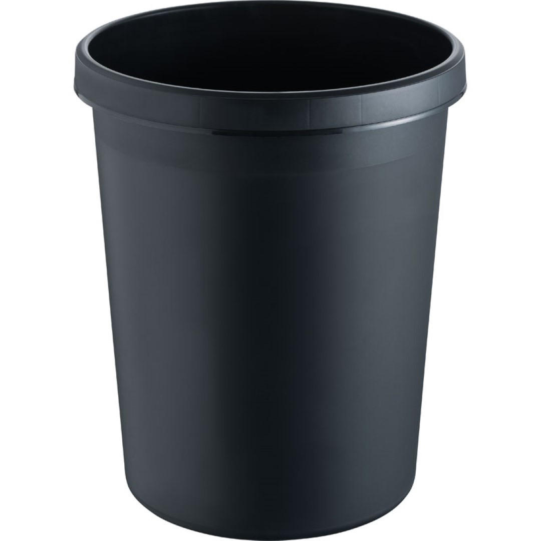 PAPIERKORB Klassisch Rund Mit Großem Einwurf 45 Liter 48 x 40 x 40 cm Kunststoff Schwarz - Schwarz, Kunststoff (40/48/40cm) - PROREGAL