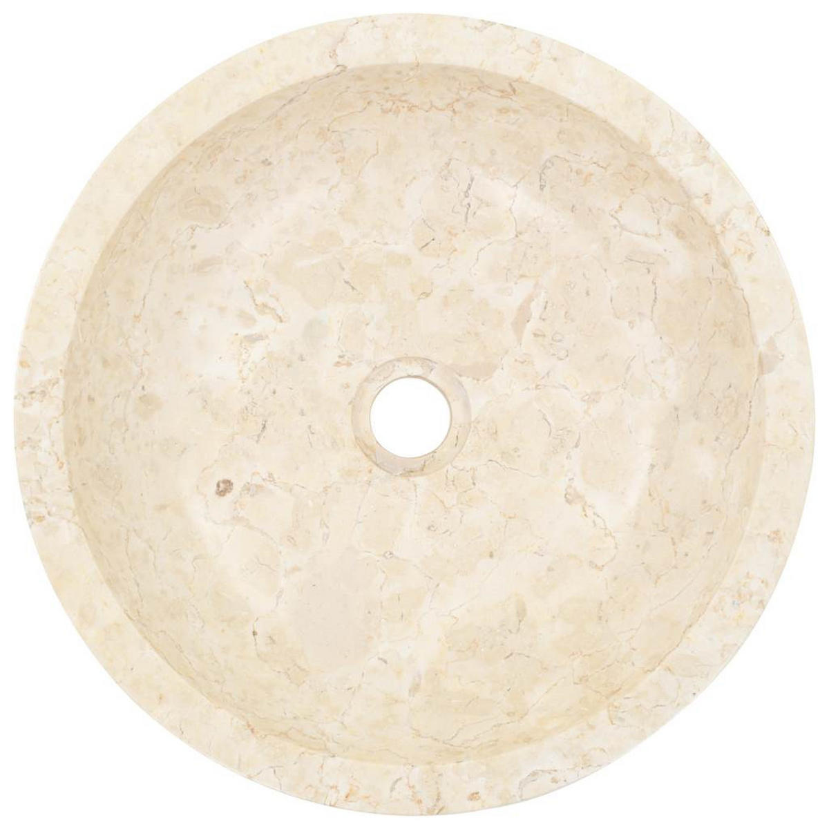 WASCHBECKEN 40/12 Cm Marmor Creme - Creme, Stein (40/12/40cm) - vidaXL