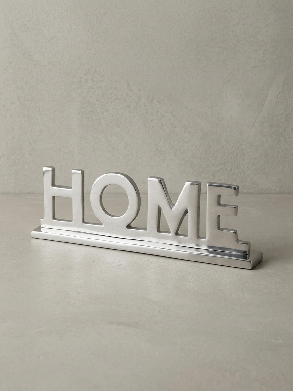 WOHNACCESSOIRE Schriftzug aus Aluminium, 22 cm Silberdeko für Tisch und Regal - Silberfarben, Metall (22/4/7cm) - KADIMA DESIGN
