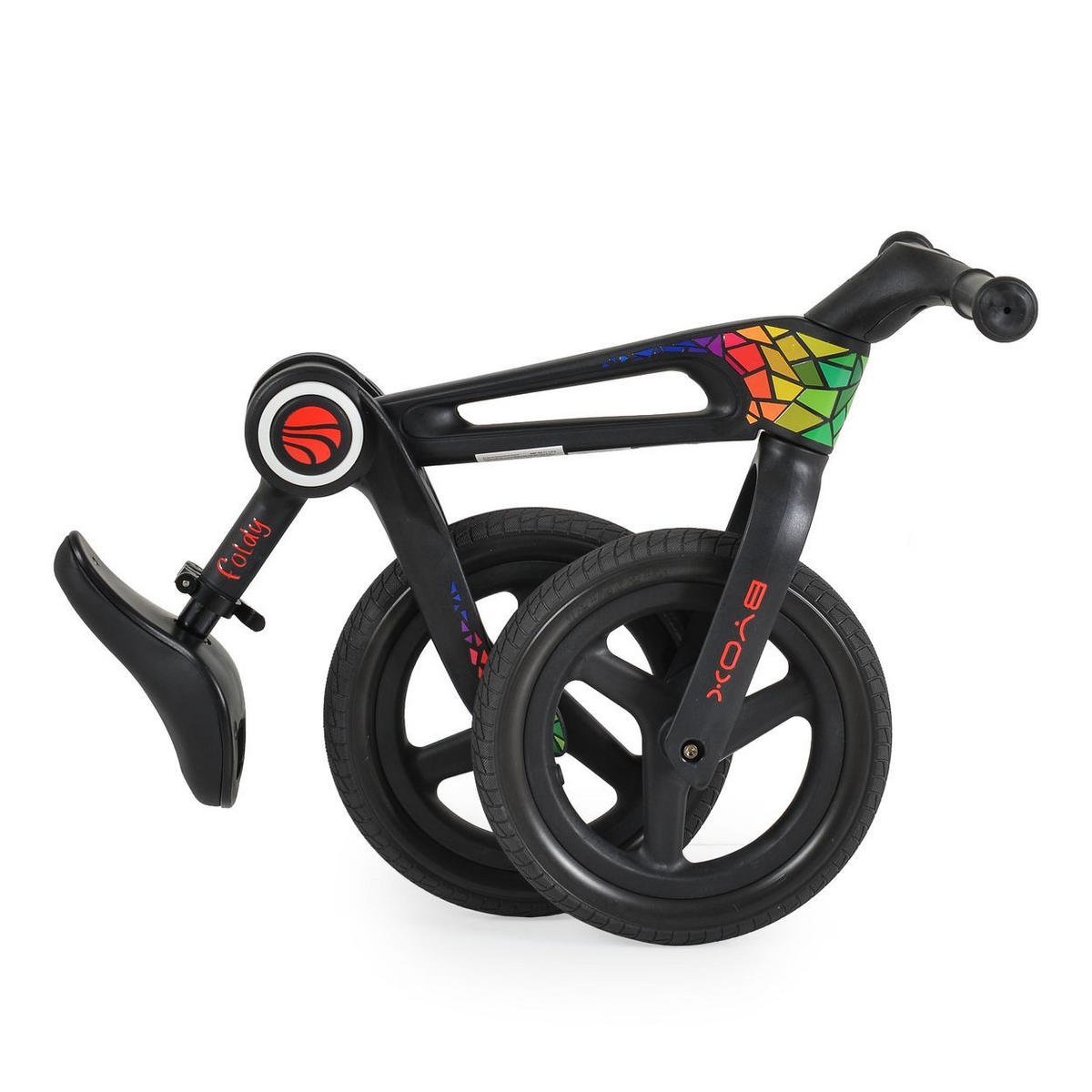 LAUFRAD Foldy 12 Zoll PU-Reifen schwarz klappbar, verstellbarer Sitz, bis 35 kg - Schwarz, Kunststoff (88/37/51cm)