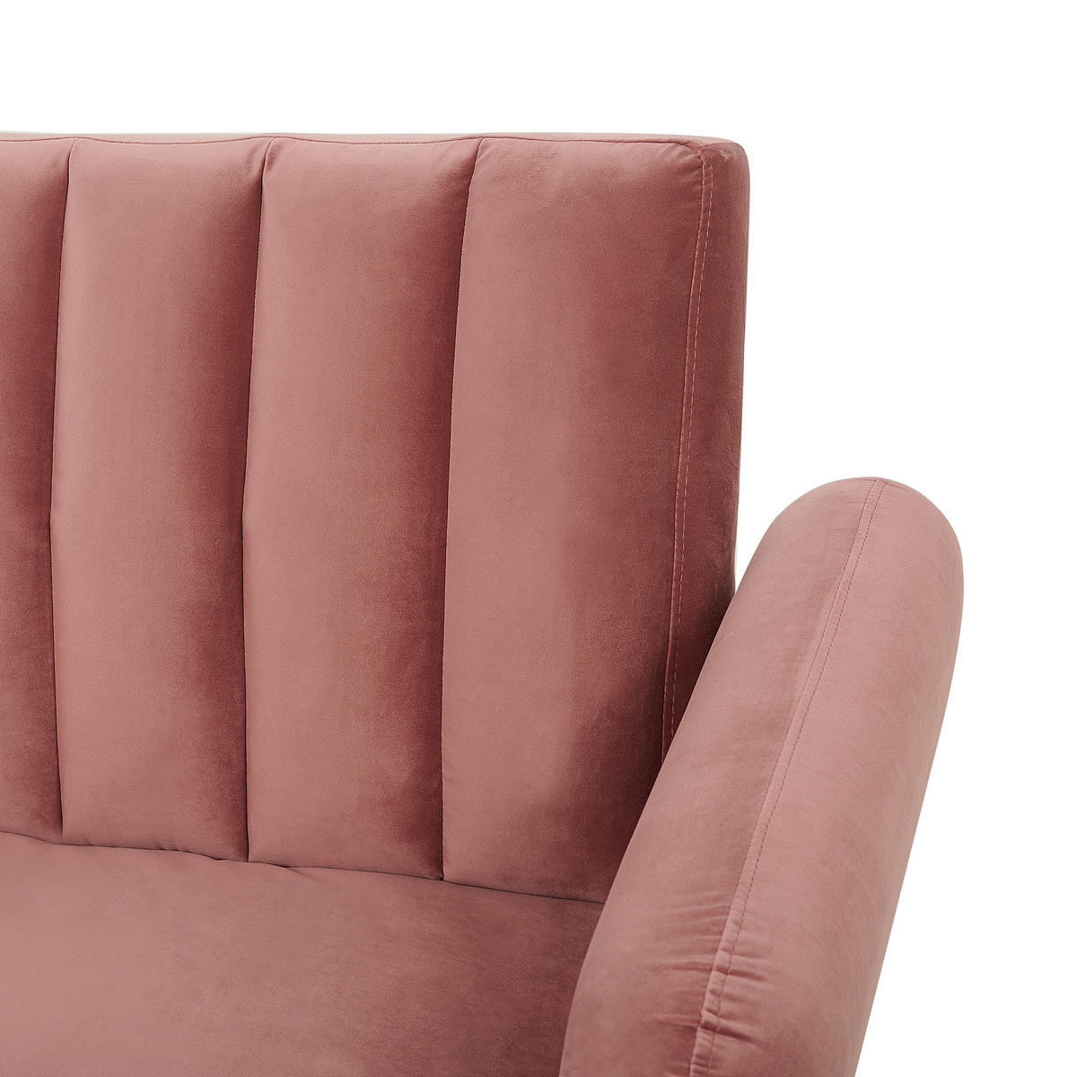3-SITZER-SCHLAFSOFA Samtstoff Rosa Vimmerby - Pink, Textil (212/90/80cm) - Beliani
