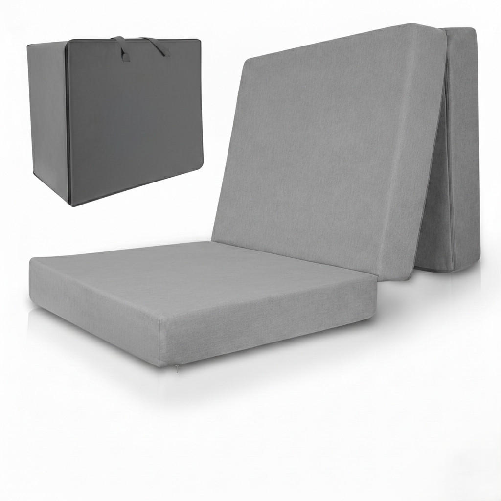 VISCO KLAPPMATRATZE VS95195x75x14cm mit Husse Grau (2tlg) - Grau, Textil - Beautissu 