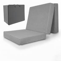 VISCO KLAPPMATRATZE VS95195x75x14cm mit Husse Grau (2tlg) - Grau, Textil - Beautissu 