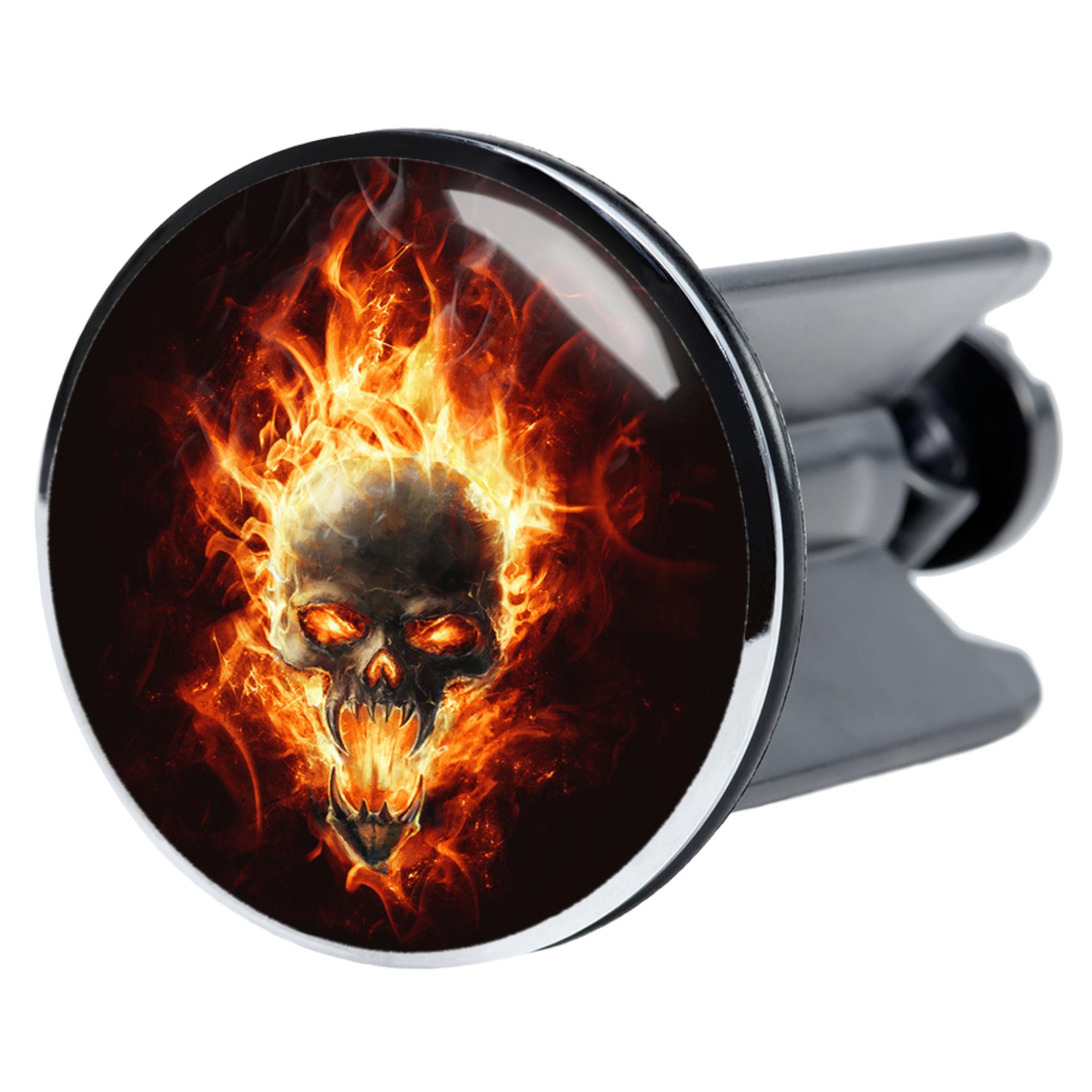 WASCHBECKENSTÖPSEL Totenkopf - Schwarz, Kunststoff/Metall (4/7/7cm) - Sanilo