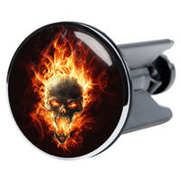 WASCHBECKENSTÖPSEL Totenkopf - Schwarz, Kunststoff/Metall (4/7/7cm) - Sanilo