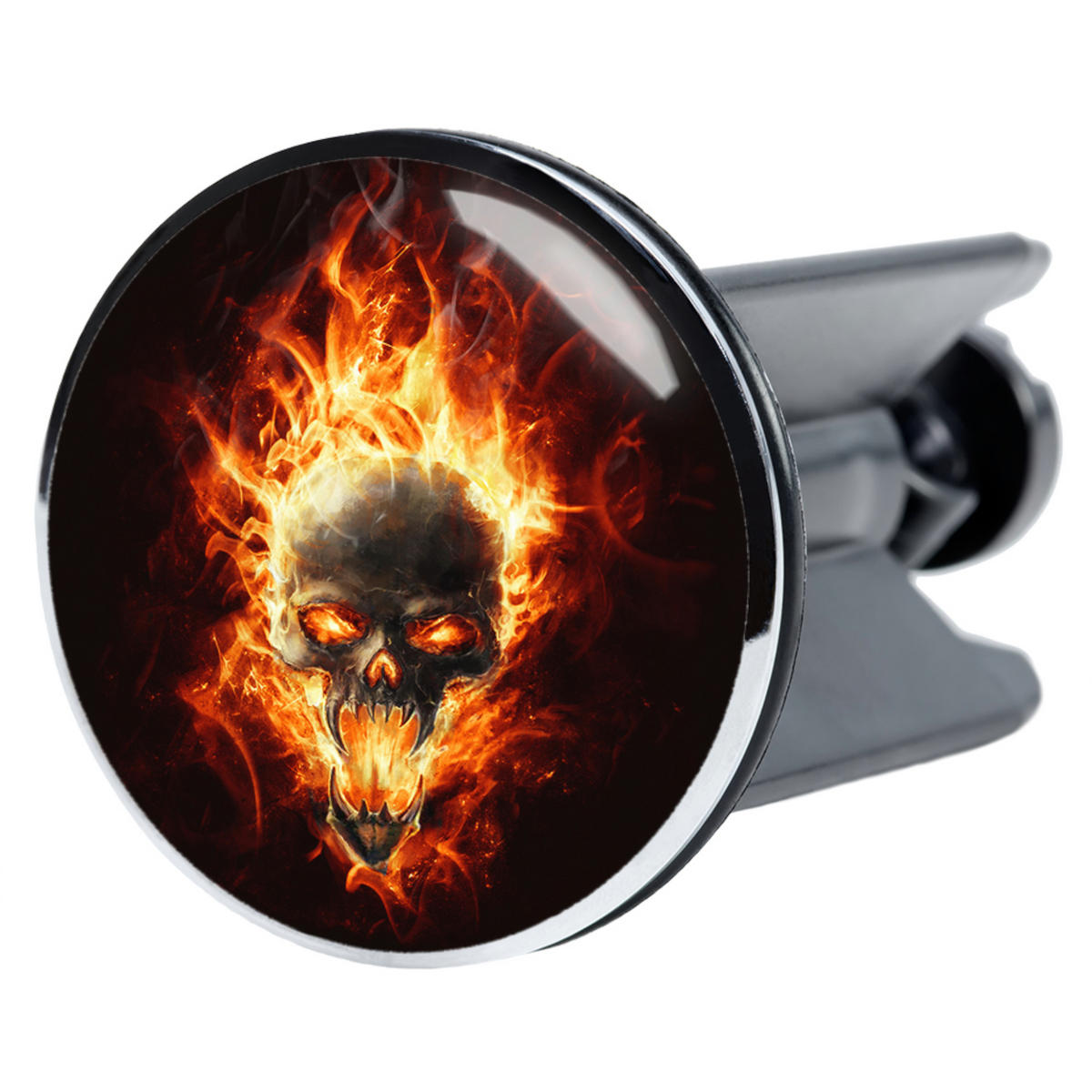 WASCHBECKENSTÖPSEL Totenkopf - Schwarz, Kunststoff/Metall (4/7/7cm) - Sanilo