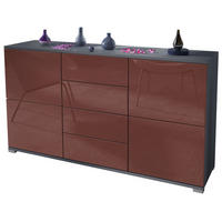 SIDEBOARD Rova Bordeaux Hochglanz - Bordeaux, Holzwerkstoff (138.5/75.5/35cm) - Vladon
