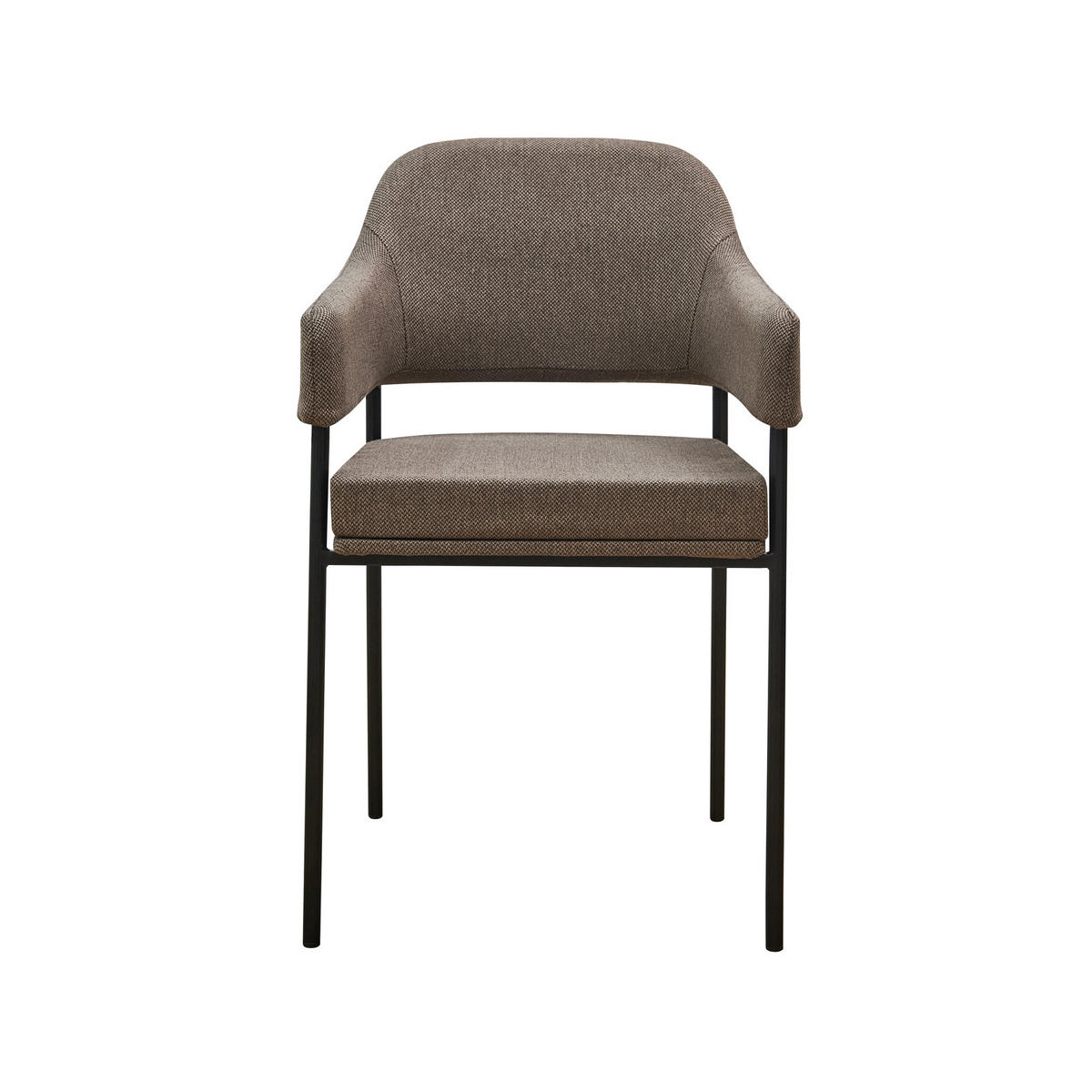 ESSZIMMERSTÜHLE SCARLETT (2er Set) - Schwarz/Braun, Textil/Metall (51/85/53cm) - SVITA