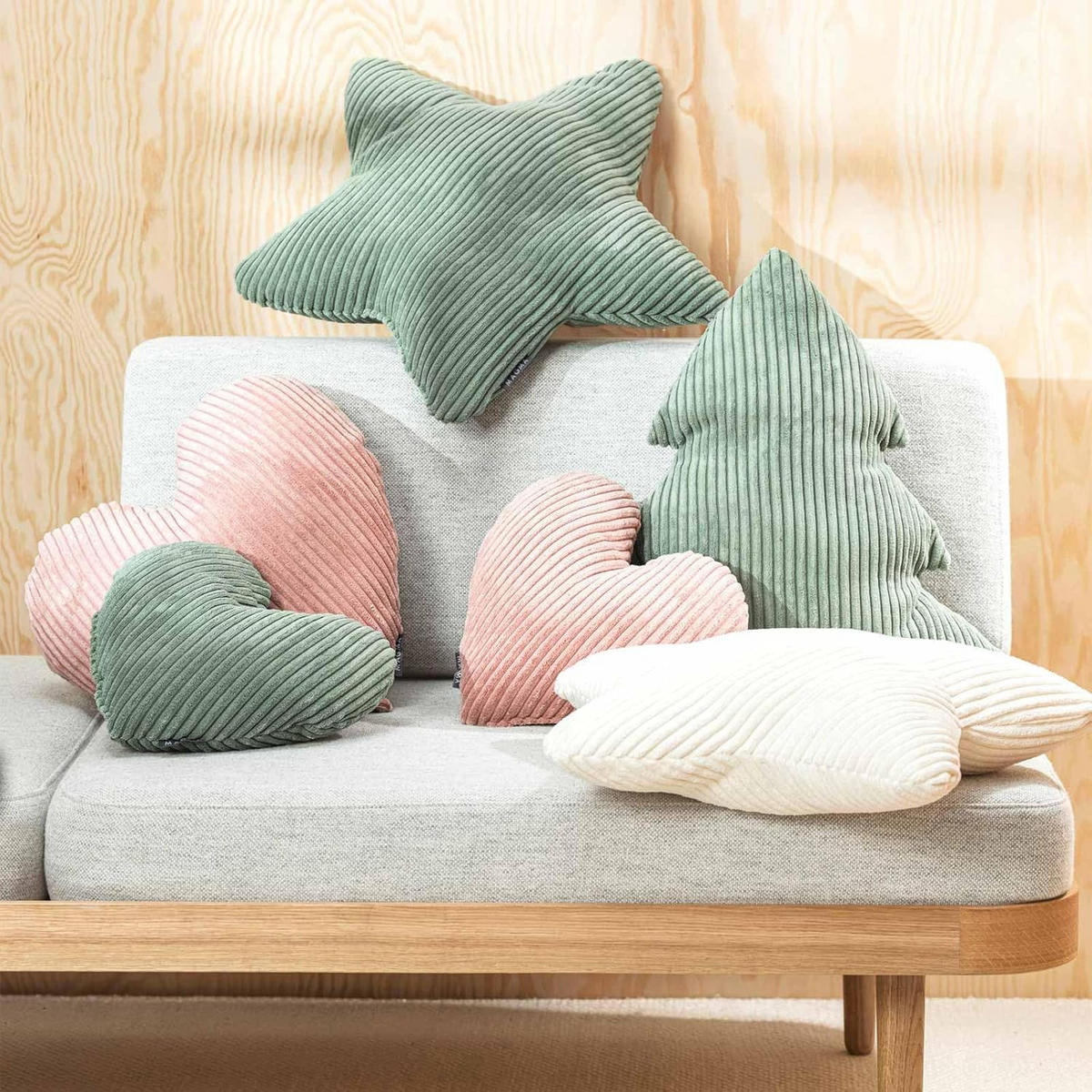 PLÜSCHKISSEN Herzform Shara hearts Herz - Altrosa, Textil (43cm) - Magma Heimtexx