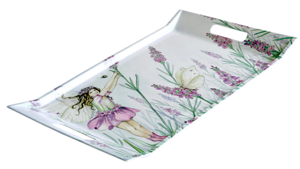 TABLETT Elfe, rechteckige Serviertablett mit Griff 38x27 cm - Lila, Kunststoff (27/3/38cm) - Lashuma