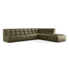 ECKSOFA Beidseitig Kunstleder Grün - Schwarz/Olivgrün, Leder/Kunststoff (308/258cm) - Makamii
