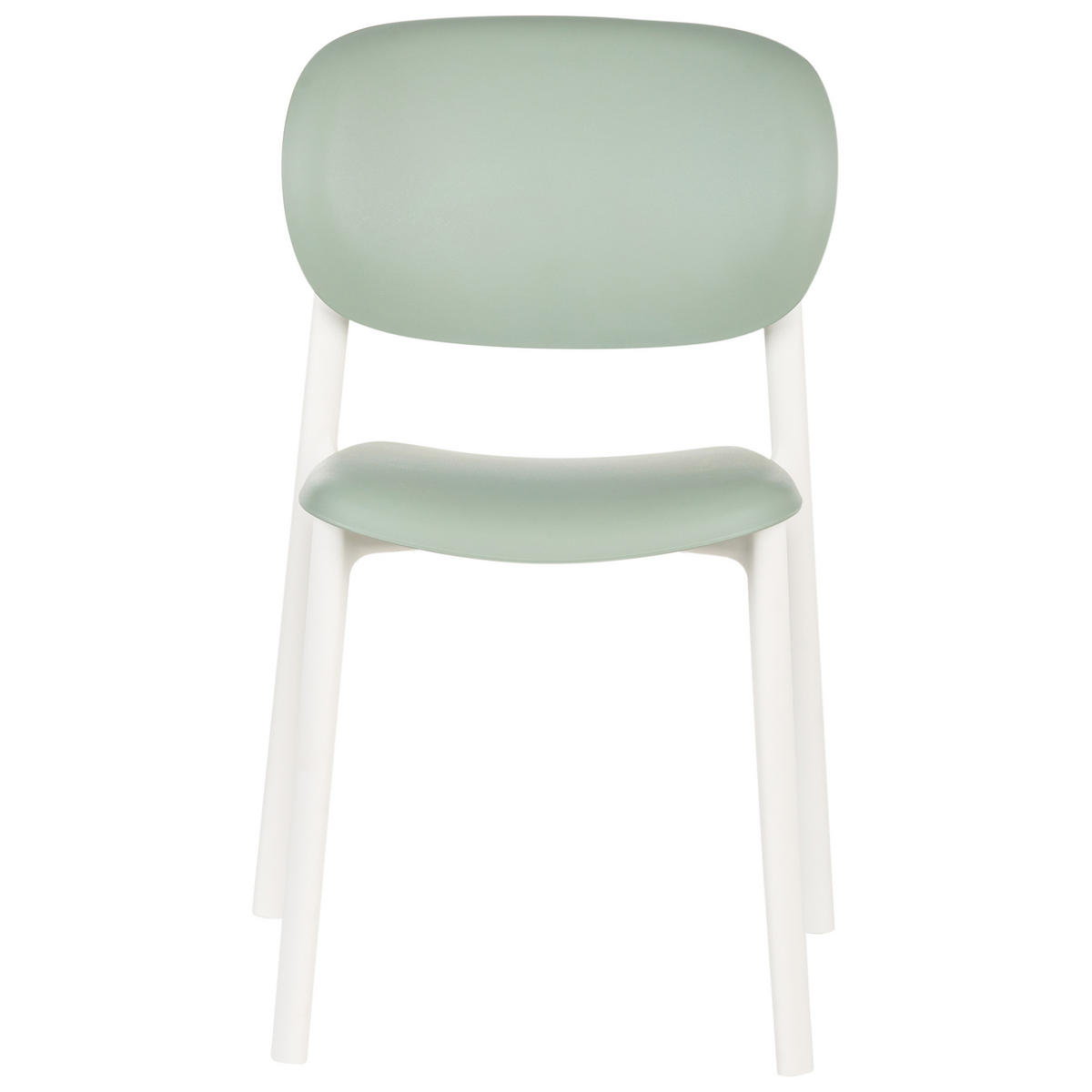 GARTENSTUHL 4er-Set Grün Musano - Weiß/Grün, Kunststoff (47/88/46cm) - Beliani