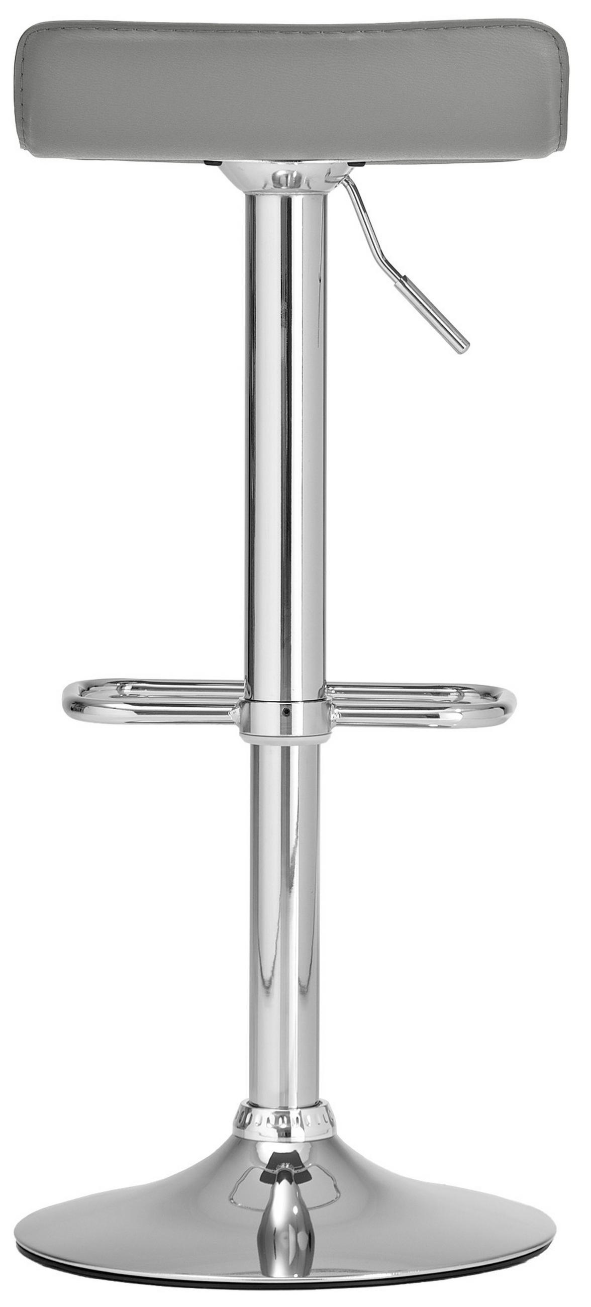 BARHOCKER Gutor Kunstleder Grau - Grau, Leder/Metall (38/65/41cm) - DELUKE