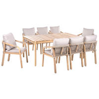 SET MOBILIER DE GRĂDINĂ cu 8 locuri maro deschis lemn de salcâm Manado/Sumba - maro/maro deschis, lemn - Beliani
